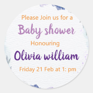 Lila & dusty Blue Baby Bloom Runder Aufkleber