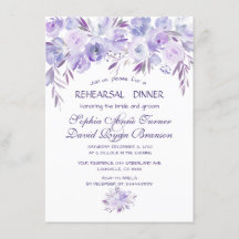 Lila Dusty Blue Floral Probe Abendessen