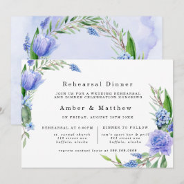 Lila Dusty Blue Hyacinth Peony Probe Dinner Einladung