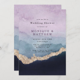 Lila Dusty Blue Watercolor Agate Polterabend