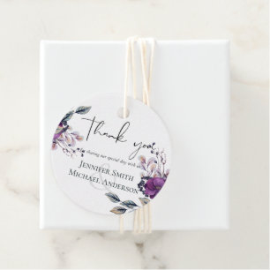 Lila Dynastie Dunkle Florale Budget-Hochzeitsartik Geschenkanhänger