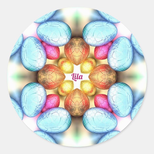 LILA EASTER ~WOW! Hübsche Eier zu Ostern Runder Aufkleber (Vorderseite)