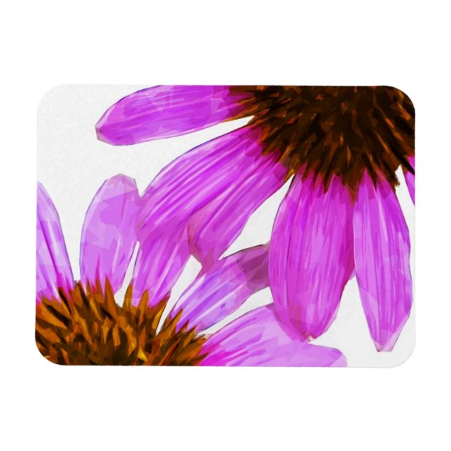 Lila Echinacea-Blume Abstrakt Magnet (Horizontal)