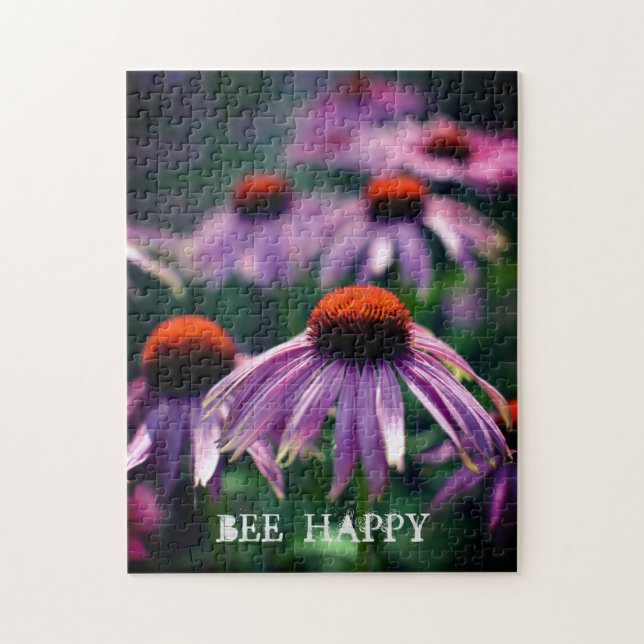 Lila Echinacea Coneflowers Gardeners Blume Puzzle (Vertikal)
