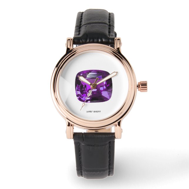 Lila Edelstein Armbanduhr (Vorderseite)