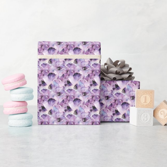Lila Edelstein Geschenkpapier (Babyparty)