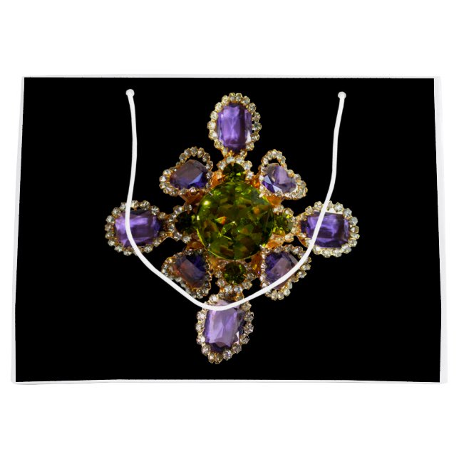 Lila Edelsteine Amethyst Diamonds Emeralds Schmuck Große Geschenktüte (Vorderseite)