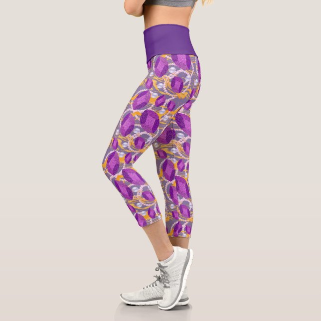 lila Edelsteine und Perlen Capri Leggings (Links)