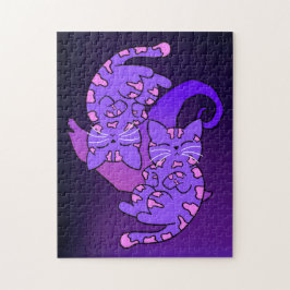 Lila Edeltini Retro Neon Kittens Puzzle