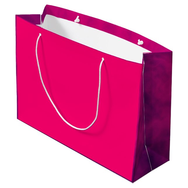 Lila-Edge-Geschenktasche mit Hot Pink - individuel Große Geschenktüte (Rückseite Schrägansicht)
