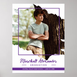 Lila Edgy Abstrakt Torn Foto Abschluss Poster