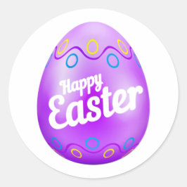 Lila Ei - Osteraufkleber Runder Aufkleber