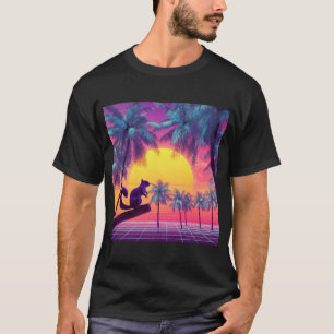 Lila Eichhörnchen über Neon-Tropen T-Shirt