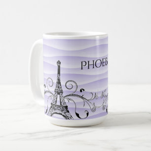 Lila Eiffelturm Blühe Kaffeepause Tasse