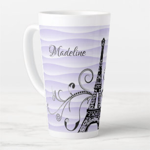 Lila Eiffelturm Blühe Latte-Tasse Milchtasse