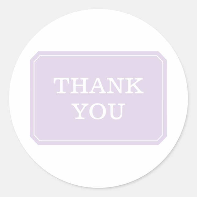 Lila einfach elegant Danke Stickers (Vorderseite)