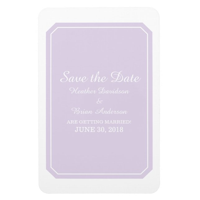 Lila einfach elegant Save the Date Magnet (Vertikal)