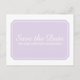 Lila Einfach elegant Save the Date Postkarte