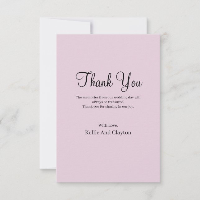 Lila Einfache Hochzeit Dankeschön-Karte Dankeskarte (Vorderseite)