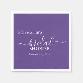Lila einfaches Skript-Brautparty Serviette