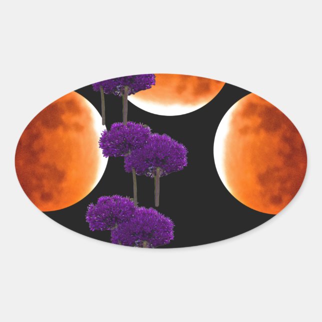 Lila Eingriff Ovaler Aufkleber (Vorderseite)