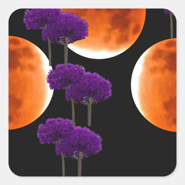 Lila Eingriff Quadratischer Aufkleber (Vorderseite)