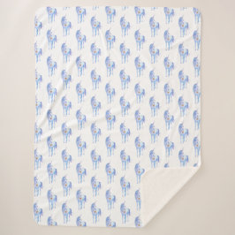 Lila Einhorn Gold Glitzer Herz Sherpadecke