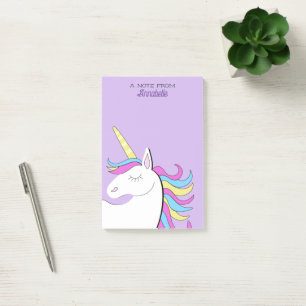 Lila Einhorn Hübsch Unicorns Fantasie Post-it Klebezettel