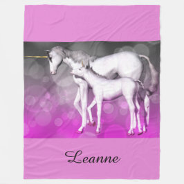 Lila Einhorn Personalisiert Fleece Blanket