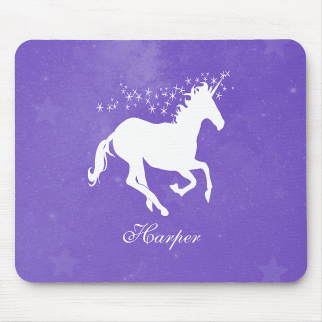 Lila Einhorn-Personalisiert-Mauspad Mousepad (Vorne)