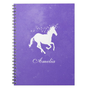 Lila Einhorn-Personalisiert-Notebook Notizblock