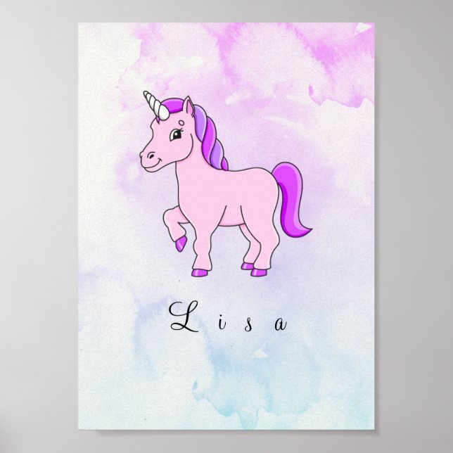 lila Einhorn Poster (Vorne)