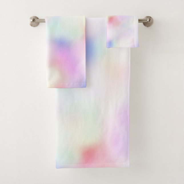 Lila Einhorn, rosa Rainbow      Badhandtuch Set (Insitu)