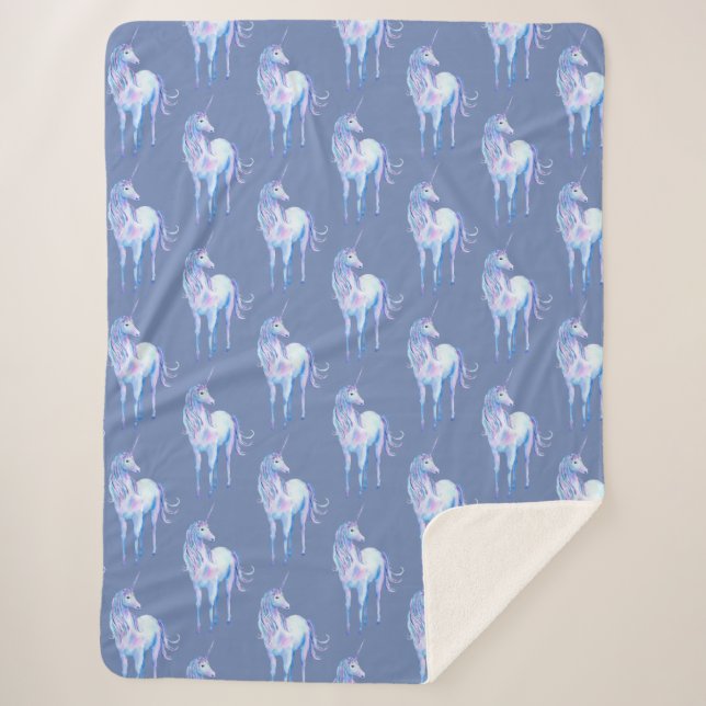 Lila Einhorn-Traum Sherpadecke (Vorderseite)