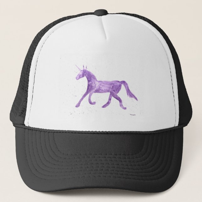 Lila Einhorn Truckerkappe (Vorderseite)