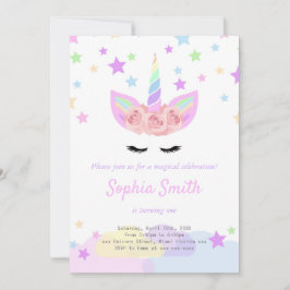 Lila Einhorngeburtseinladung Einladung