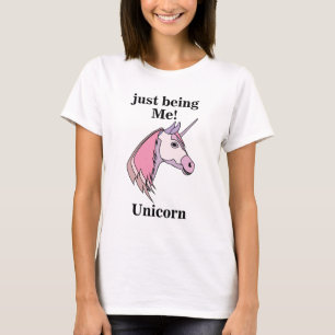 Lila Einhornkopf T-Shirt