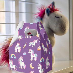 Lila Einhornmuster Geschenkschachtel