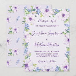 Lila Einladung von Anemone Hyacinth Frühjahrssehen