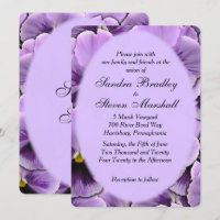 Lila Einladung von Pansy Hochzeit