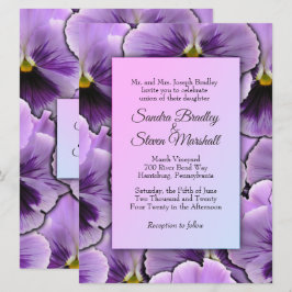 Lila Einladung von Pansy Hochzeit