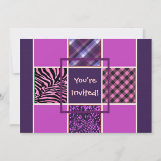 Lila Einladungen von Mädchen zum Geburtstag