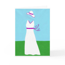 Lila Einladungskarten für das White Weddress