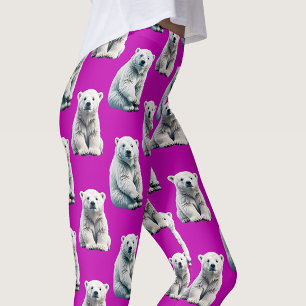 Lila Eisbär Musterdesign Leggings