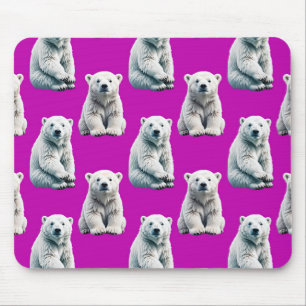 Lila Eisbär Musterdesign  Mousepad