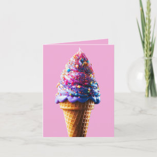 Lila Eiscreme Dankeskarte