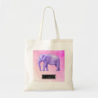 Lila Elefant auf Dreamy Pink Wasserfarben