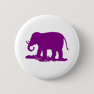 Lila Elefant Button
