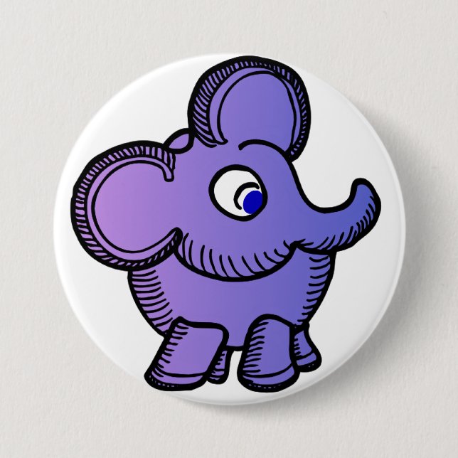 Lila Elefant Button (Vorderseite)