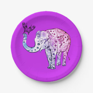 Lila Elefant-Papier-Teller Pappteller
